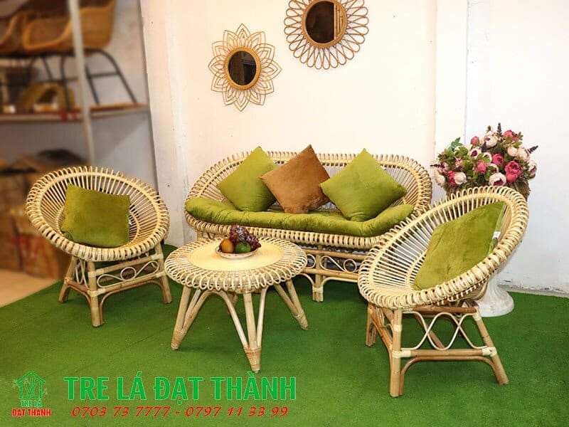 Bộ Bàn Ghế Mây Uống Trà - BBGMUT003